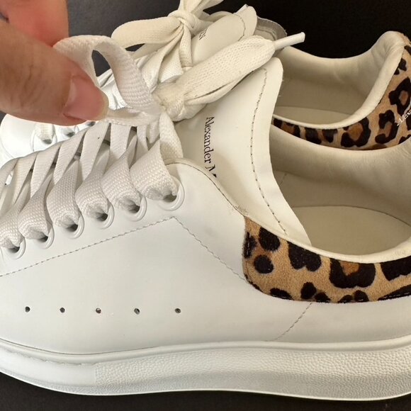 Alexander McQueen Oversized Leopard Print Back Sneakers Size 36 - Picture 12 of 13